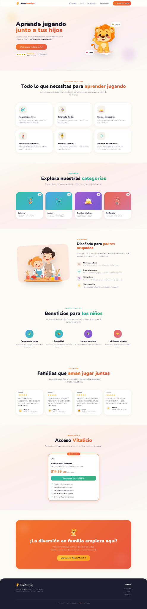 Captura del sitio web Juega Conmigo