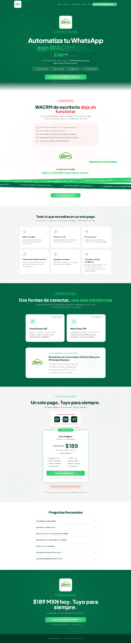 Captura del sitio web WACRM
